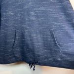 J. Jill Thermal Mock Neck Shirt Blue Cinched Hem Long Sleeves Kangaroo Pocket XL Photo 6