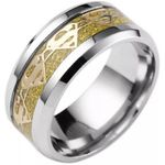 Gold Carbon Fiber Superman Symbol Ring Multiple Photo 0
