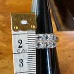 Natural Aquamarine White Diamond Sterling Silver Ring Size 7.75 Photo 6