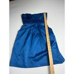 Blue Strapless Dress Party Cocktail Bridesmaid Bow Pleated‎ Size 7 Photo 1