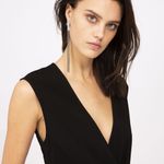 IRO women’s Crew wide leg V-neck black cropped jumpsuit size FR 36 US XS S Photo 6