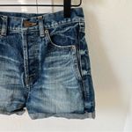 Saint Laurent YSL Mid Rise Cutoff Fray Denim Shorts Photo 2