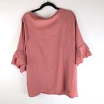 Bloomchic  Ruffle Tiered Round Neck Blouse Top 3/4 Sleeve Dusty Pink 14-16 Photo 3