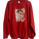 Gildan Y2K Red Santa Claus Christmas‎ Holiday Crewneck Grandma Sweater Size L Photo 0