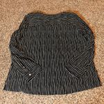 Croft & Barrow  Womens XL Black White Stripe Button Up Shirt Long Sleeve Photo 7