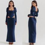 House Of CB  'Dana'‎ Navy Puff Sleeve Corset NWOT Photo 9