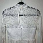 Lulus  Gorgeous Attraction White Lace Structured Long Sleeve Mini Dress Size S Photo 6