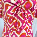 NWT‎ Tahari ASL Geo Print Fringed Midi Fit & Flare Dress Wild Berry Size 8P Purple Photo 4