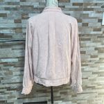 Loft BLUSH pink lightweight embroidered bomber jacket Sz L Photo 10