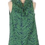 Buckhead Betties small Navy & green print blouse Photo 3