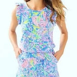 Lilly Pulitzer NWT  Patsi Romper All Together Now Flutter Sleeve Size XXS Photo 0