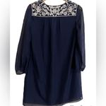 Diane Von Furstenberg  Maslyn Woven Shift Silk Dress Navy Size 2 Photo 3