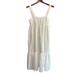 ZARA Women's White Voluminous Textured Weave Midi Dress Size M Photo 3