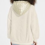 UGG  RTW Loyra Kangaroo Pocket Sherpa Metallic Pullover Hoodie Cream Women's L Photo 1