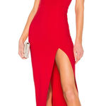 superdown  Revolve Ryleigh Red Bustier Strapless Maxi Stretch Bodycon Knit Maxi S Photo 0