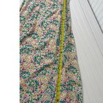 Loft NWOT  Ruffle Strap Midi Dress Green Pink Floral Summer Boho Silk Size 6 Photo 4