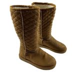 Airwalk Quilted Teagan Fur Lined Boots Womens Size 5.5 Cognac Brown Midcalf Warm Photo 0