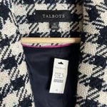 Talbots Blazer Womens 10 Black White Houndstooth Wool Blend Tweed Jacket office Photo 4