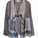 Alfred Dunner Crescent Sparkle Waterfall Front Cardigan Gray Silver Holiday SZ M Photo 0