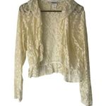 Collections ETC. Y2k Large Crochet Floral Hippie Cottage Open Front Cardigan Top Photo 0