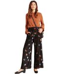 Anthropologie Eva Franco pasquette velvet floral wide leg pants 0 Black Photo 1