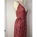Womens Romantic Wrap Floral Cami Dress Red Spring Vacation Summer Small/Medium Photo 3
