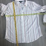 Roz & Ali Striped Button down shirt Size Medium Photo 6