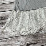 Cloud Chaser Sweater Lace V Neck Sleeveless Tank Top Grey Gray White S SM Small Photo 5
