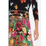 Johnny Was  Sandra Multicolor Butterflies Floral Tiered V-Neck Dress 3/4 Sleeve S Photo 9