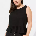 Torrid  Texture Knit High Neck‎ Ruffle Crop Top Sleeveless Womens Size 3 3X Black Photo 0