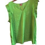 Vince Camuto  Women's 3X Green V-Neck Flutter Sleeve Blouse Casual‎ Photo 6