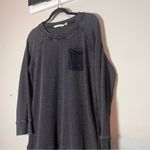 Soft Surroundings Soft Surrounding Waffle Knit Top Gray Blue Long Sleeve Size Large High Low Photo 1