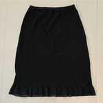 Willi Smith 🌼Vintage Piece! Elegant Vintage Black Midi Skirt With Ruffle Hem Photo 0