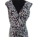 White House | Black Market WHBM Silver Faux Wrap Reversable Print Dress NWoT Sz 10 Photo 6