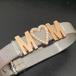 MOM Stainless Steel Mesh Slider Belt Buckle Clasp Bracelet 22.1g Photo 3