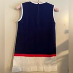 Vintage 1960s Navy Colorblock Mini Shift Sleeveless Dress Size XS Photo 2
