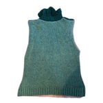 VIntage 90s cowl neck knit sweater vest cable ribbing colorblock Size S/M Blue Photo 1