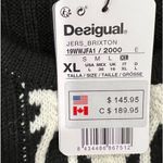 Desigual NWT  Jers Brixton Fringe Patterned Black Ivory Sweater Heart Pocket XL Photo 10
