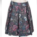 Loft Ann Taylor Metallic Pleated Floral Pink Teal Red Lined Women’s Size 10 Med Photo 0