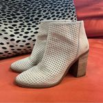 Abound  Taupe Suede Perforated Ankle Block Heel Western Boho Neutral 9 Photo 1