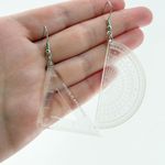 Clear Ruler and Protractor Dangle Earrings, Novelty Earrings, Teacher Earrings White Photo 0