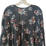 Free People Women's S Black Floral Swing Tunic Dress Long Sleeve Casual- FLAWED Photo 15