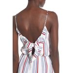 Tularosa Amelia Red White Blue Striped V Neck Tie Back Romper Large Photo 3