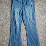 Daisy Street Blue High Rise Cropped Jeans with 'Girls Rock' Embroidery Denim 8 Photo 0