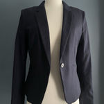 H&M  Blue Blazer Jacket Womens Size 4 polyester rayon Blend Career Office EUC Photo 0