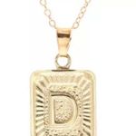Initial D Necklace Gold Pendant Letter Photo 0