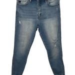 Kancan Denim Skinny Jeans 9/28 Womens Casual Raw Hem Distressed Light Wash Blue Photo 0
