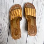 Born Drilles Wedge Sandals Womens 8 US / 39 EU Slip On Strap Slides Earth tones Photo 5