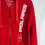Polaris Racing Red Hooded 100% Cotton Full Zip Thermal Sweatshirt Size Medium Photo 5