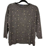 ZARA  Pearl Sweater Women's Size Small Gray Pullover Top Photo 0